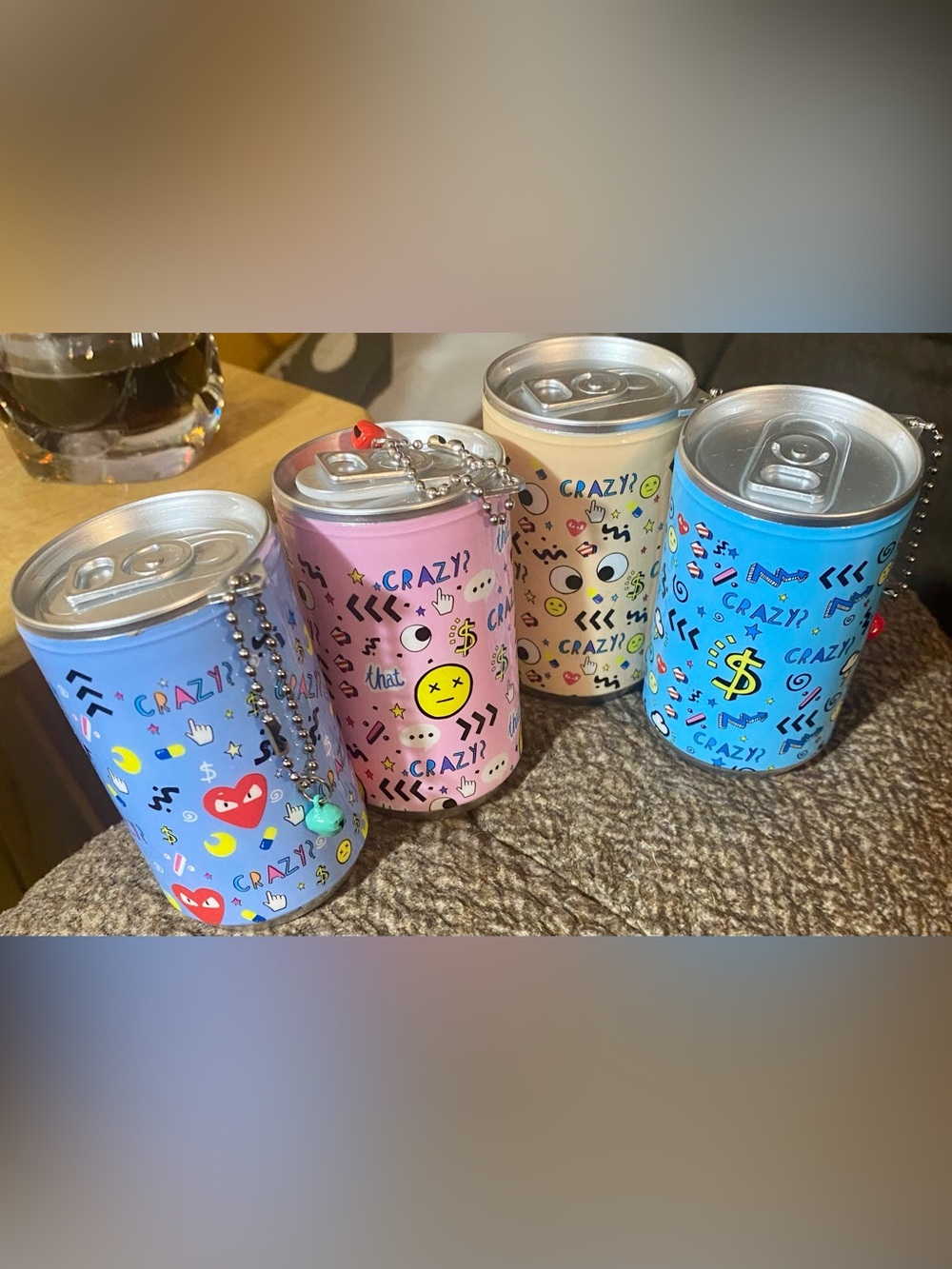 Wet wipes mini canisters set of 4 small soda cans approx 30 individual wet wipes